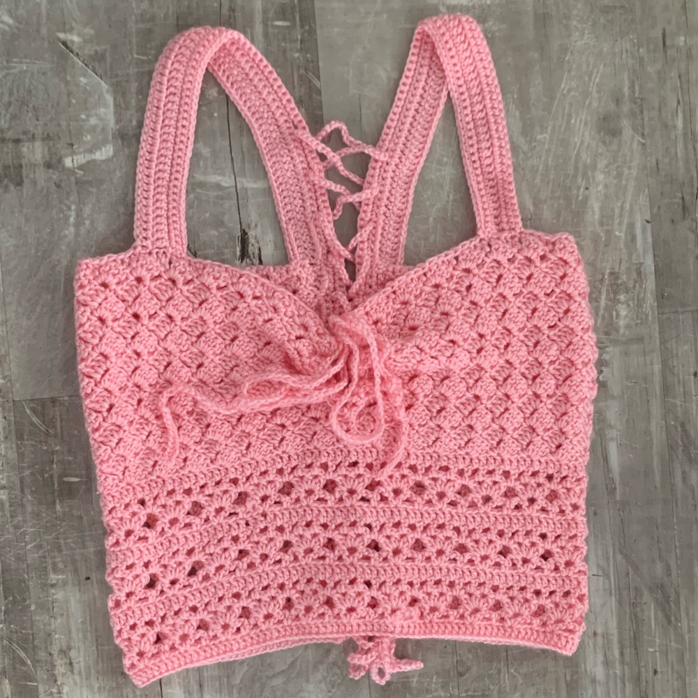 Crochet corset-style top
